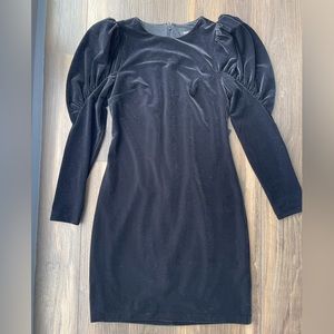 NWT Express Long Sleeve Black Velvet Dress Small